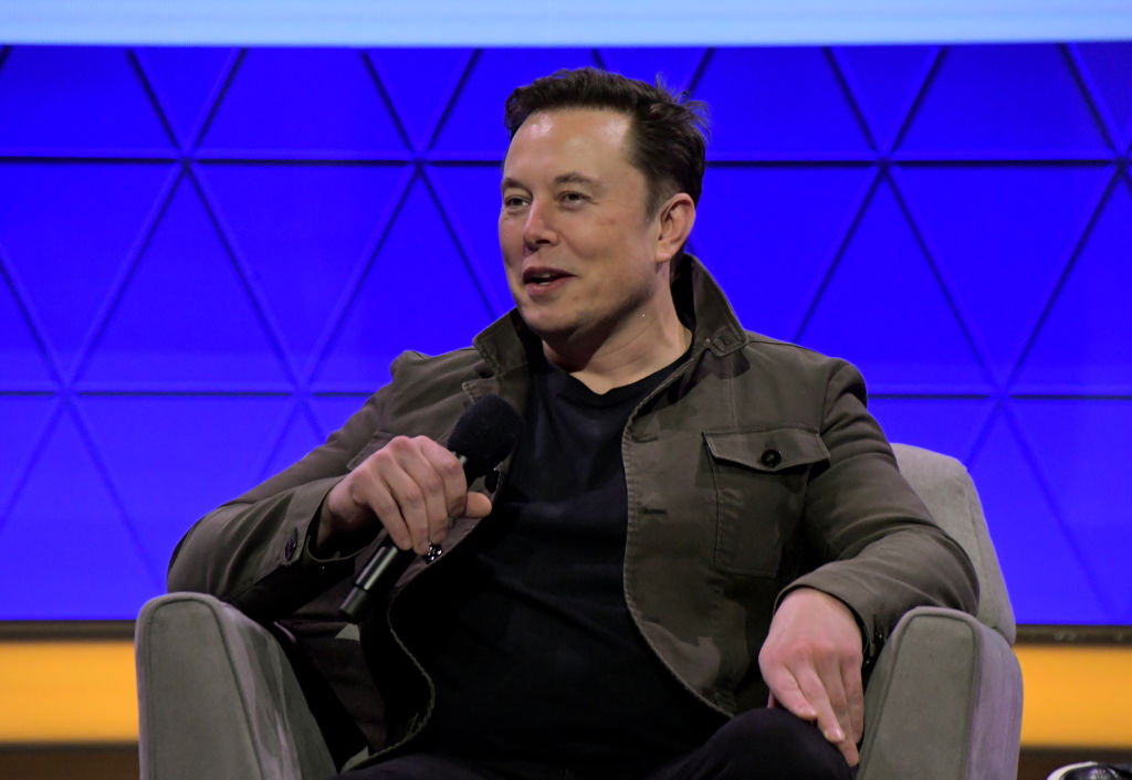 Elon Musk speaks onstage at the Elon Musk in Conversation with Todd Howard panel during E3 2019