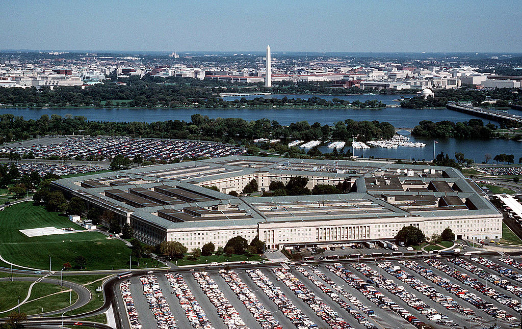 Aerial view of the Pentagon and US Military Headquarters