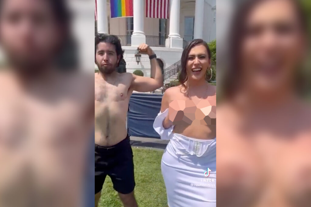 A transgender influencer was banned from the White House on Tuesday after engaging in a topless photoshoot during President Biden's Pride celebration over the weekend.