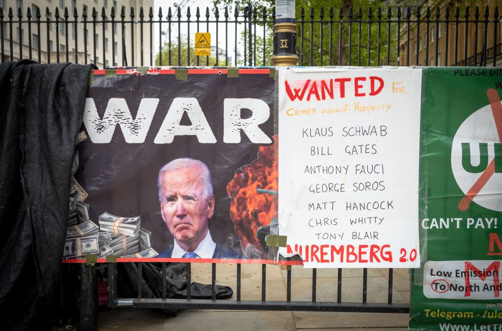 A protest camp in Whitehall, London, UK seeking to call attention to the disinformation promoted by some of the world's most powerful figures regarding the Covid-19 vaccines and lockdowns.