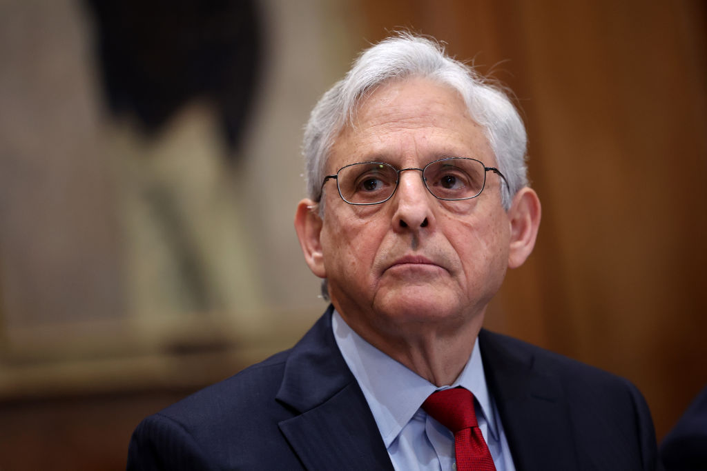 U.S. Attorney General Merrick Garland delivers remarks during a meeting with U.S. attorneys at the Justice Department on June 14, 2023 in Washington, DC.