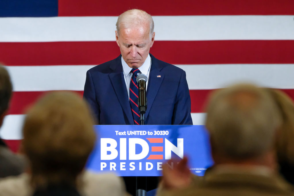 Calling for Trumps impeachment, former Vice President and presidential candidate Joe Biden campaigns in Manchester, New Hampshire.