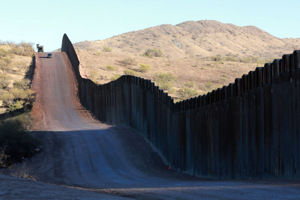 Construction continues along the border wall with Mexico championed by U.S. President Donald Trump on January 12, 2021 in Sasabe, Arizona.