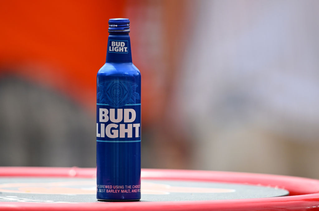 A view of a Bud Light bottle on a table at the baseball game between the Baltimore Orioles and the Kansas City Royals at Oriole Park at Camden Yards on June 11, 2023 in Baltimore, Maryland.
