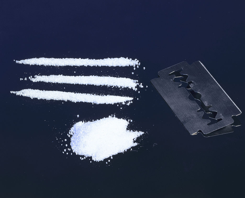Cocaine powder and a razorblade; cocaine was recently discovered on the White House grounds.