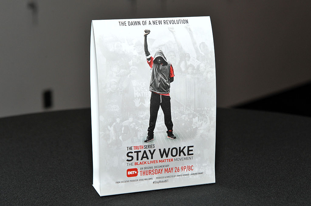A view of a movie poster during the "Stay Woke: The Black Lives Matter Movement" screening on May 24, 2016 in New York City.