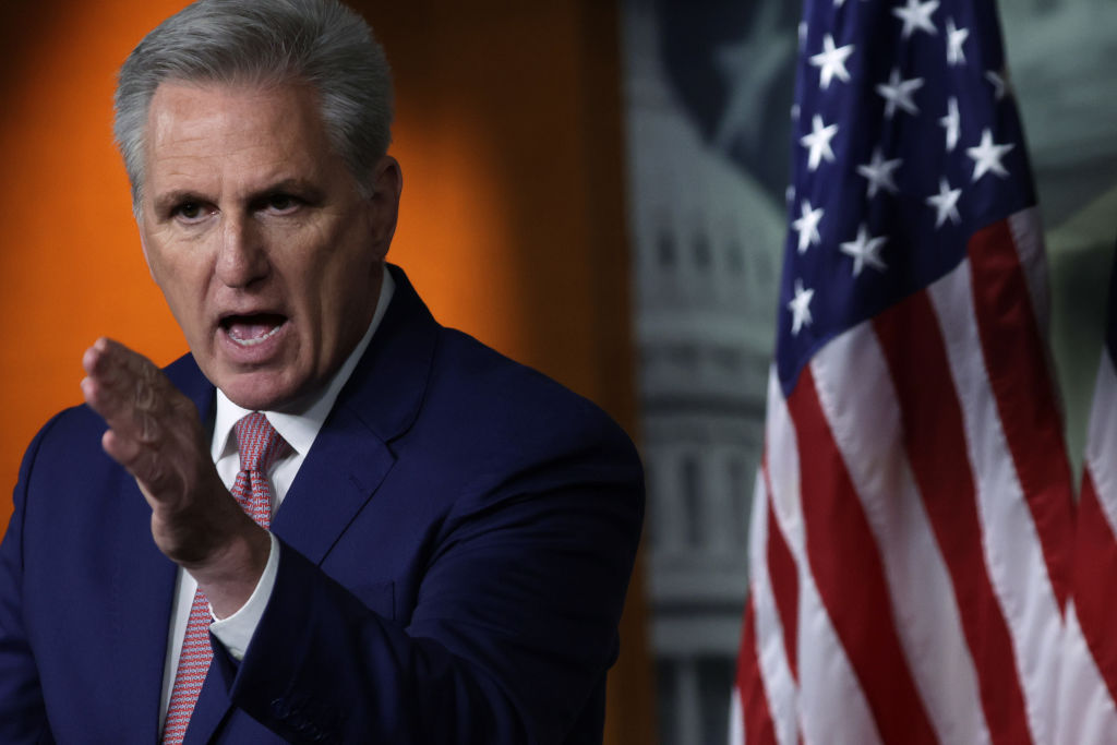 U.S. House Minority Leader Rep. Kevin McCarthy (R-CA) speaks during a weekly news conference at the U.S. Capitol on January 13, 2022 in Washington, DC.