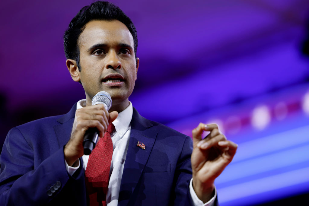 Republican presidential candidate Vivek Ramaswamy, speaks during the annual Conservative Political Action Conference (CPAC) at the Gaylord National Resort Hotel And Convention Center on March 03, 2023 in National Harbor, Maryland.