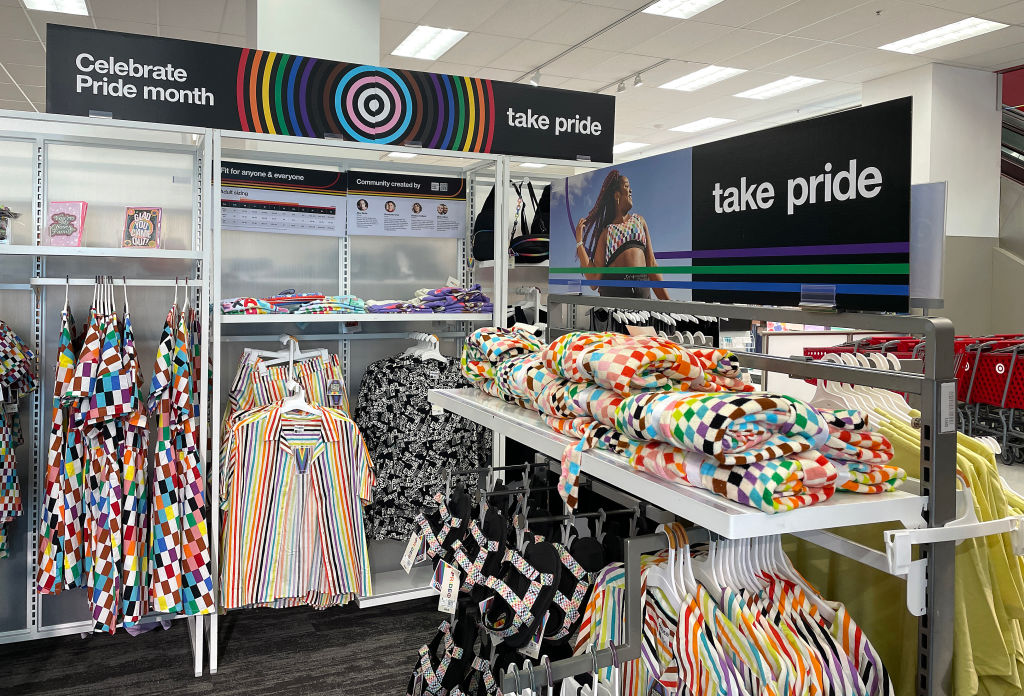 Pride Month merchandise is displayed at a Target store on May 31, 2023 in San Francisco, California.