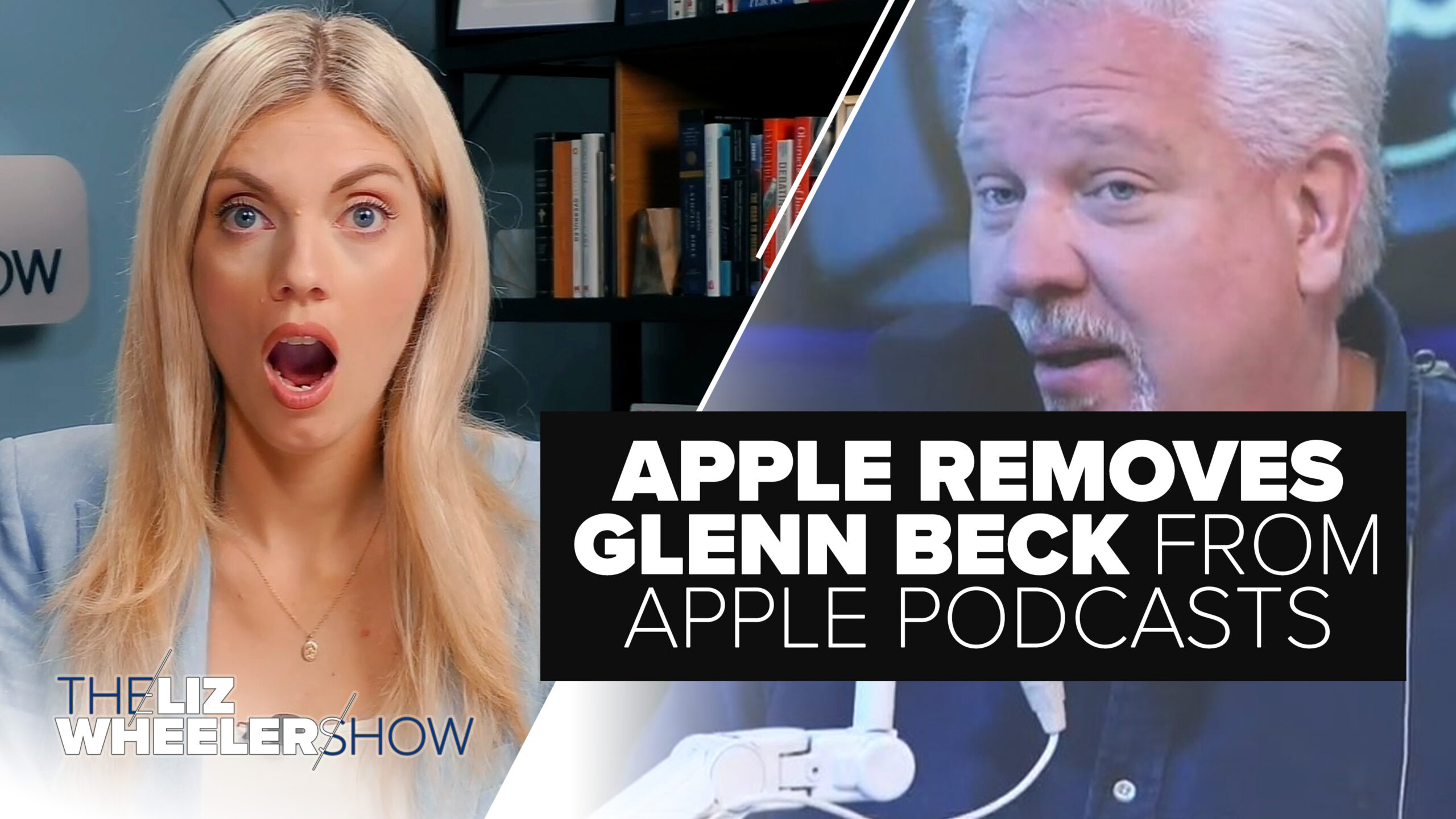 Glenn Beck appears speaking on his podcast show.