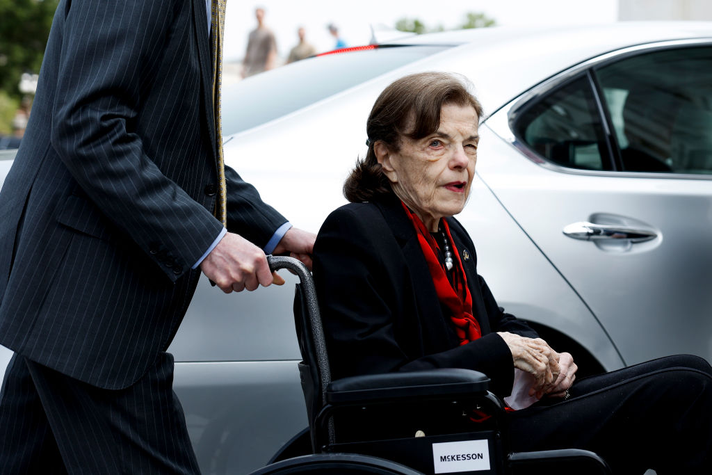 WASHINGTON, DC - MAY 10: Sen. Dianne Feinstein (D-CA) arrives to the U.S. Capitol Building on May 10, 2023 in Washington, DC. Feinstein is returning to Washington after over two months away following a hospitalization due to shingles.