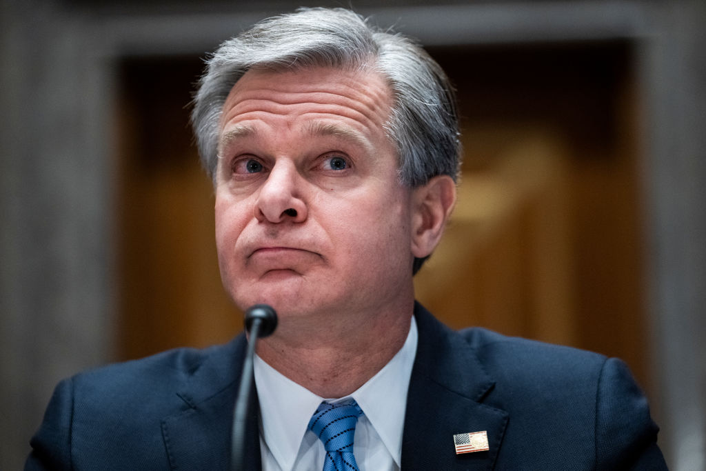 UNITED STATES - NOVEMBER 17: FBI Director Chris Wray testifies during the Senate Homeland Security and Governmental Affairs Committee hearing titled Threats to the Homeland, in Dirksen Building on Thursday, November 17, 2022.