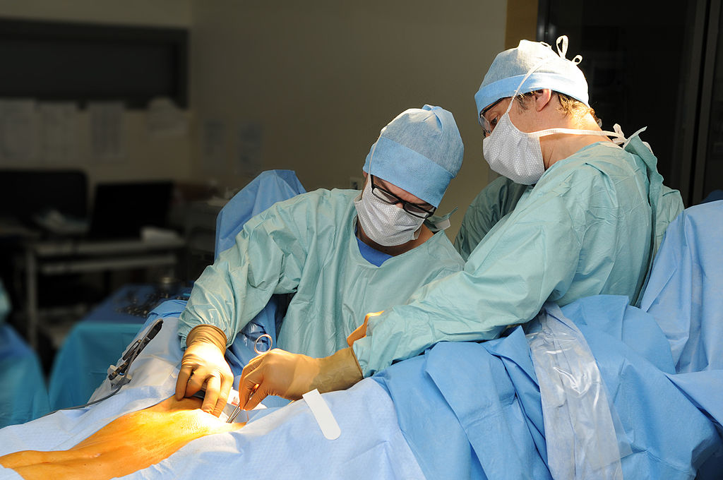 Photo Essay At Lyon Hospital, France. Department Of Urology. Sex Reassignment Sugery Transgender Ftm. Here Hystero Ovariectomy Under Laparoscopy. Operation Which Precedes The Phalloplasty Hysterectomy, Ovariectomy, Vaginectomy.