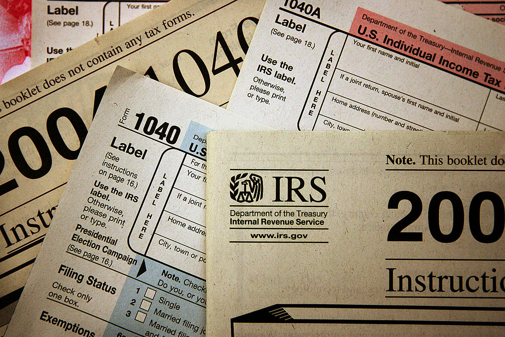 Current federal tax forms are distributed at the offices of the Internal Revenue Service November 1, 2005 in Chicago, Illinois.
