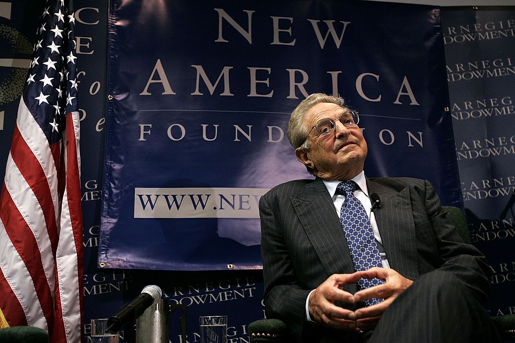 Investor George Soros speaks during a program hosted by the New America Foundation September 13, 2006 in Washington, DC.