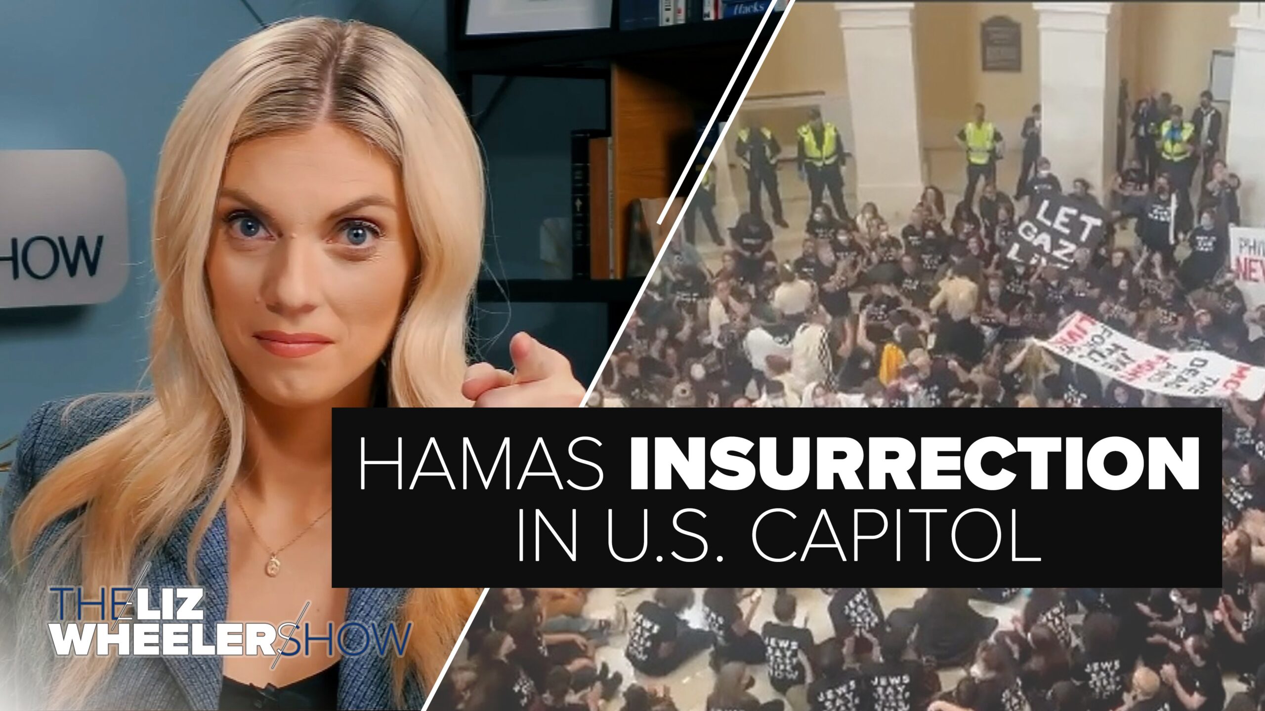 Pro-Hamas protestors break into the U.S. Capitol building.
